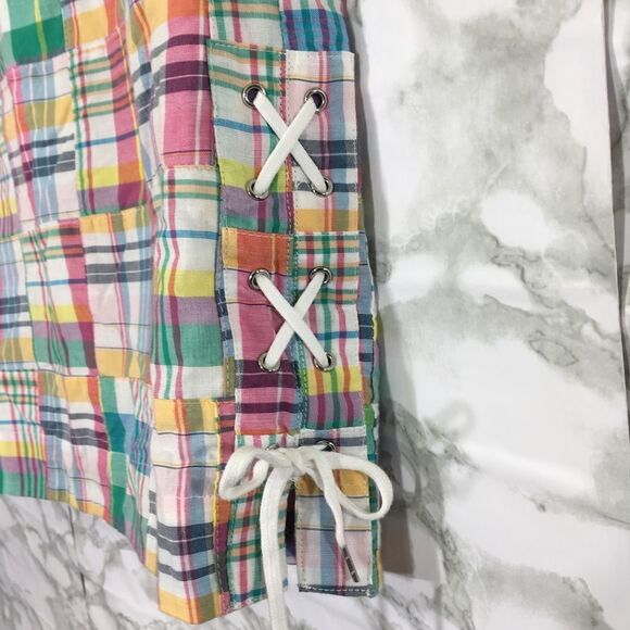 NWOT TALBOTS MULTI COLOR MADRAS PATCHWORK PENCIL SKIRT‎ 2 BOHO CHIC CONTEMPORARY - Picture 5 of 14